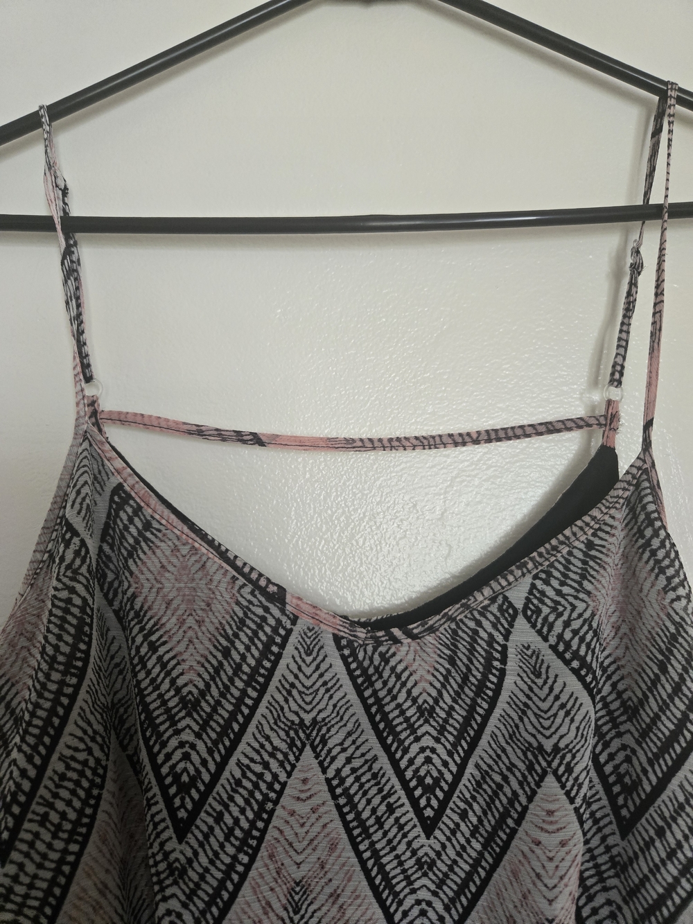 Boho Chevron Pink Maxi Dress with Spaghetti Straps Women's Dresses Sz XL - Picture 6 of 11